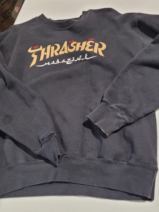 Thrasher Other - Thrasher Black Crew Sweatshirt with Tan and Red Logo